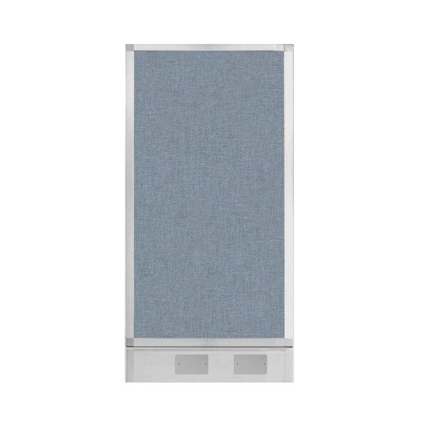 Hush Panel Configurable Cubicle Partition 2' x 4' Powder Blue Fabric w/ Cable Channel